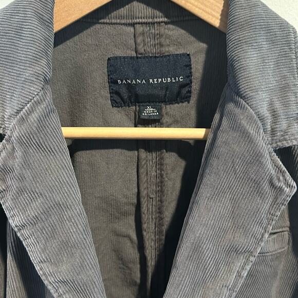 Banana Republic XL Charcoal Gray Corduroy Blazer Jacket - Picture 2 of 8